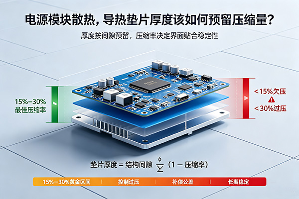 电源模块散热，导热垫片厚度该如何预留压缩量？